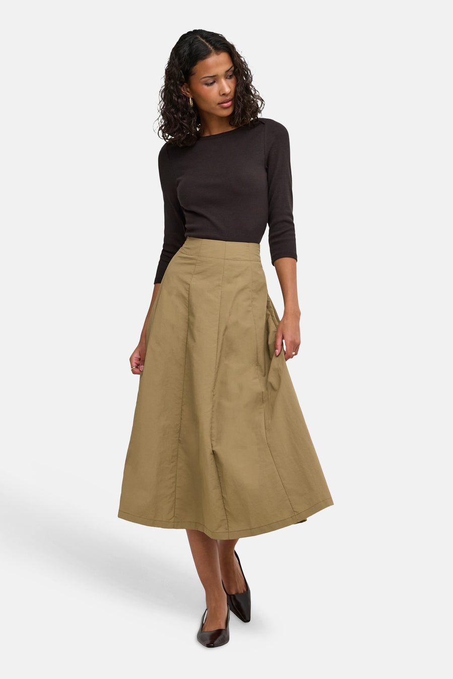 Top uni manche longue brun - JDY
