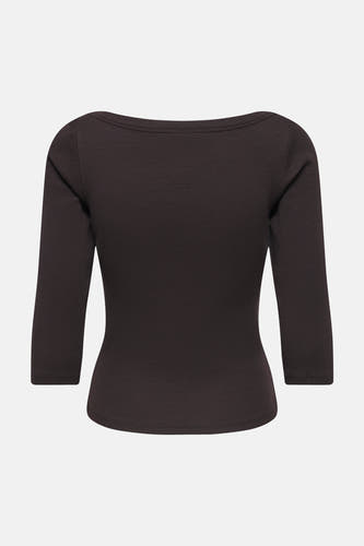 Top uni manche longue brun - JDY