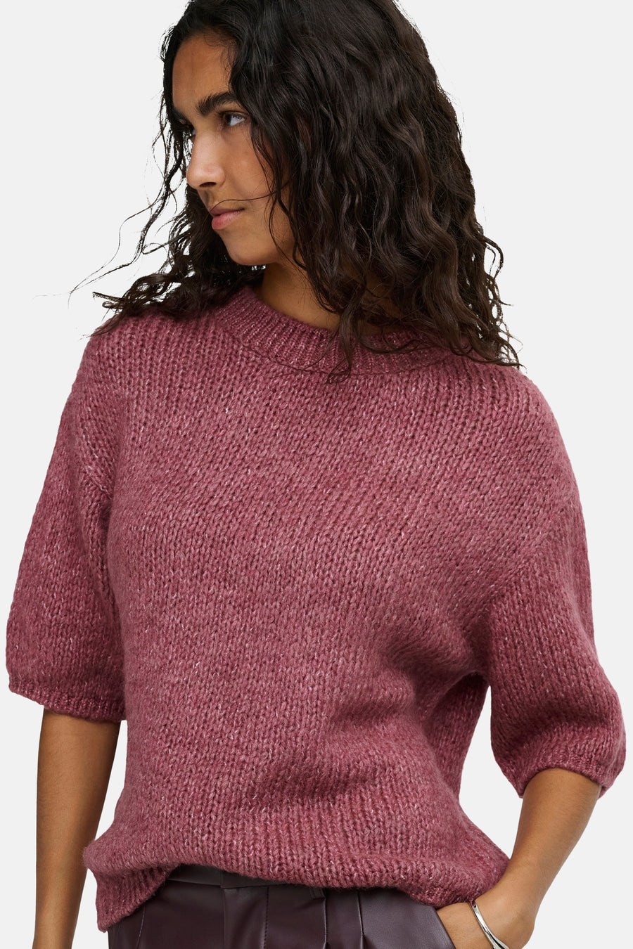 Trui met ronde hals roze - JDY
