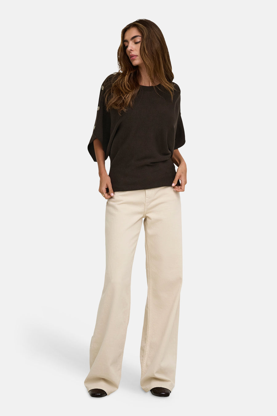 Pull col O brun - ONLY®
