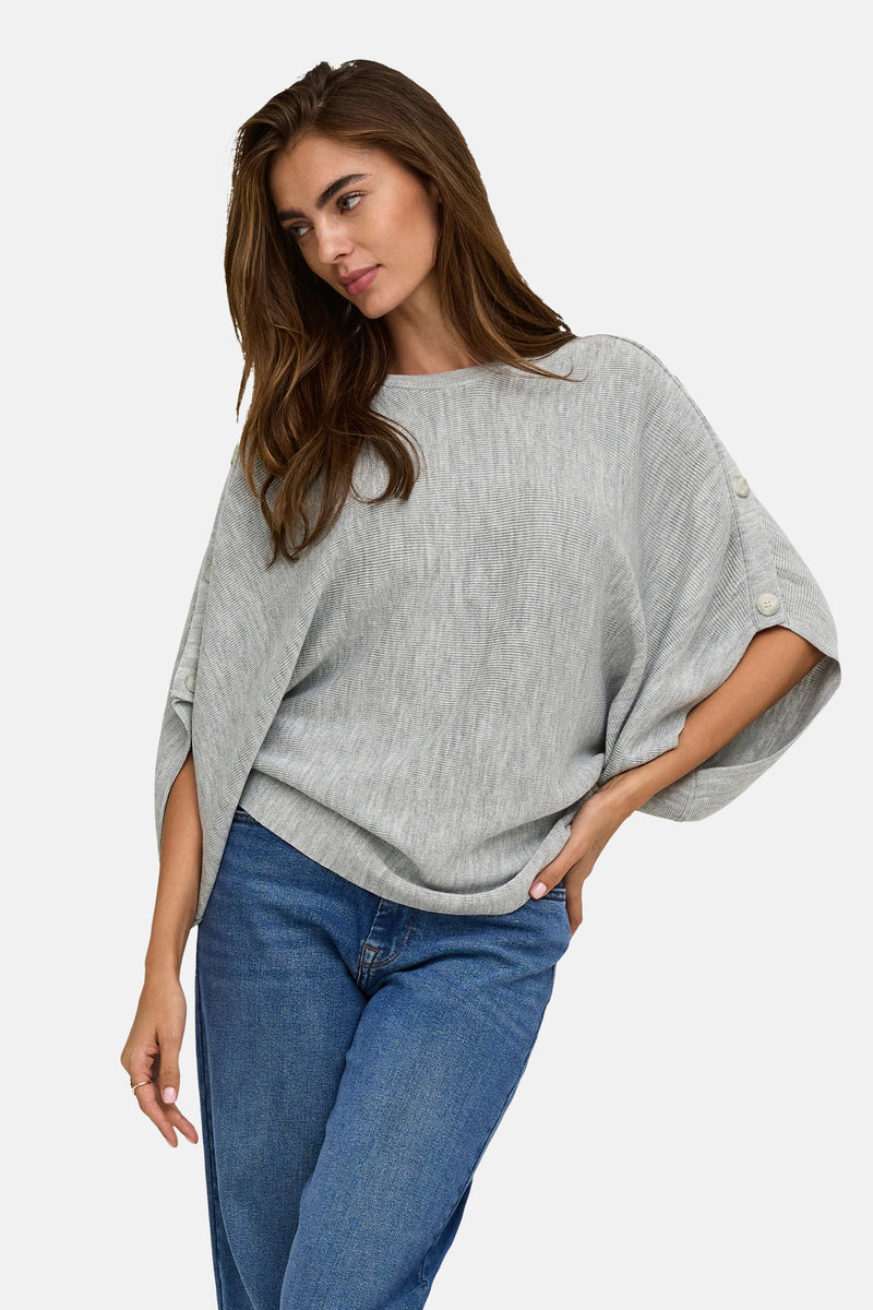 Pull O-hals - Light Grey Melange