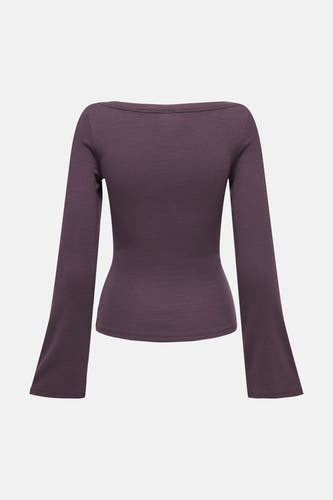 Top uni manche longue mauve - JDY