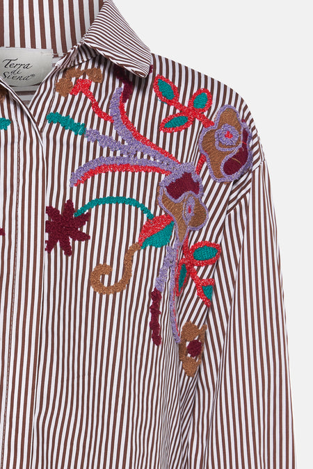 Blouse met lange mouwen - bruin