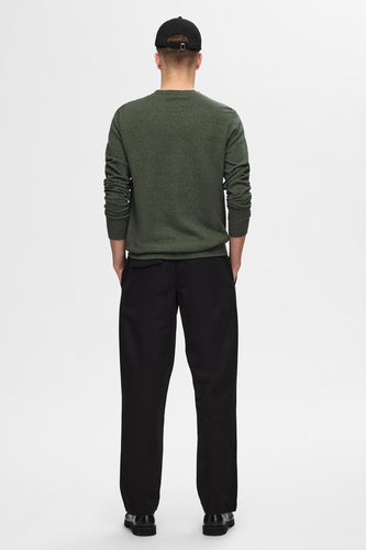 Pull met ronde hals - groen - SELECTED