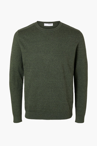 Pull met ronde hals - groen - SELECTED