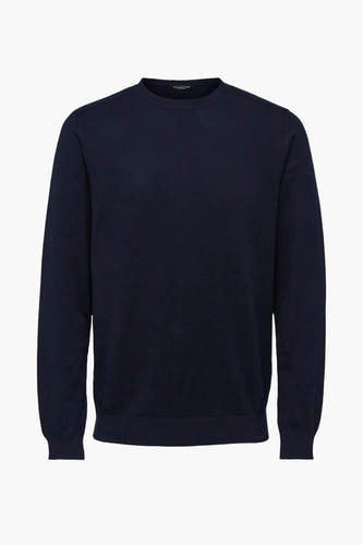 T-shirt bleu de SELECTED, uni et à manches longues.