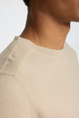 Pull à col rond - beige - SELECTED