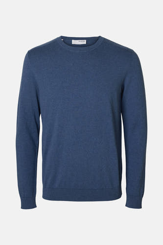 Pull bleu à col rond de SELECTED, tricot uni pour un look classique.