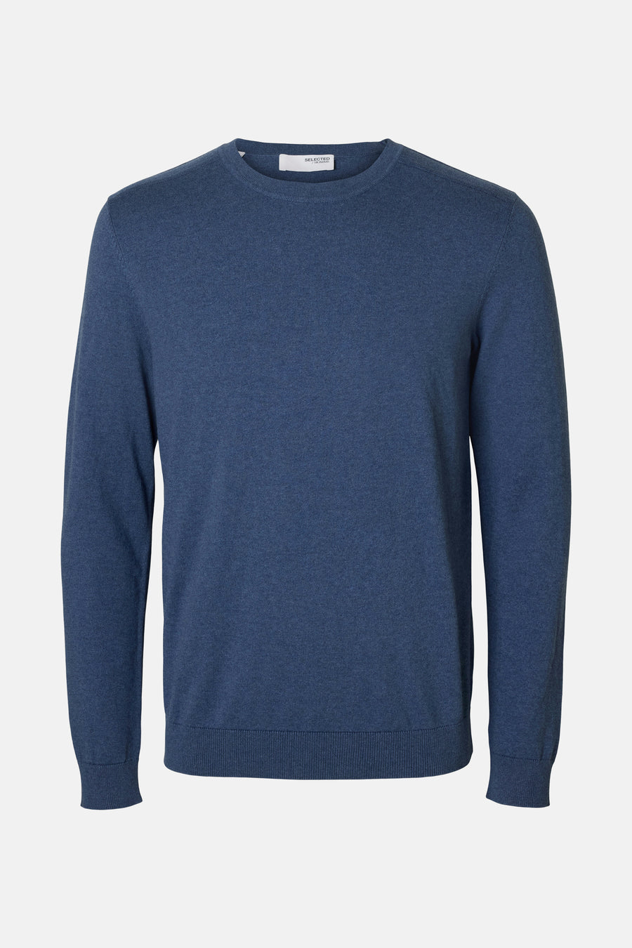 Pull bleu à col rond de SELECTED, tricot uni pour un look classique.