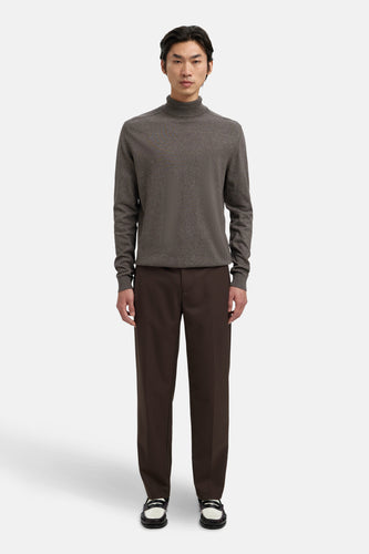 Pull met rolkraag - bruin - SELECTED