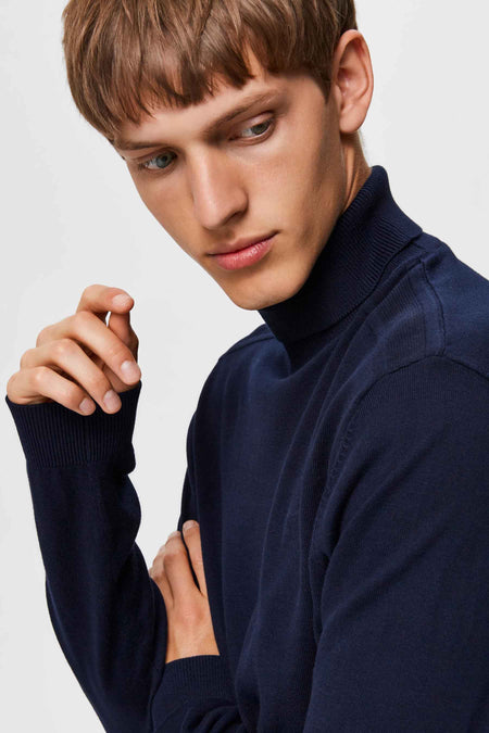Trui met rolkraag Blauw - SELECTED