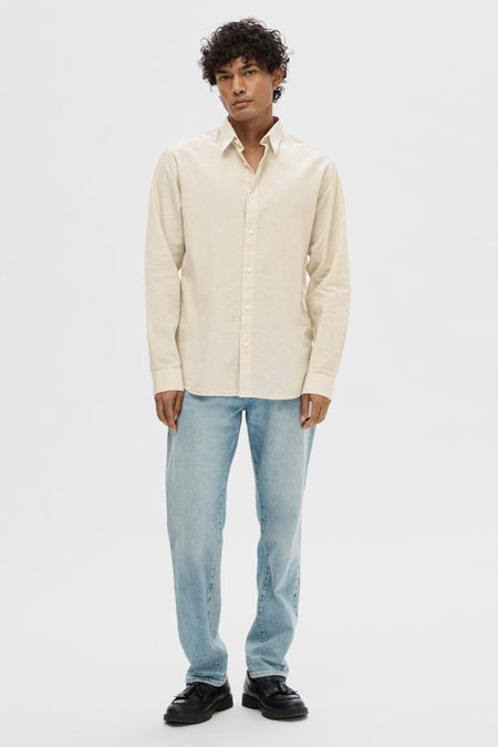 Hemd (lange mouwen) Beige - SELECTED