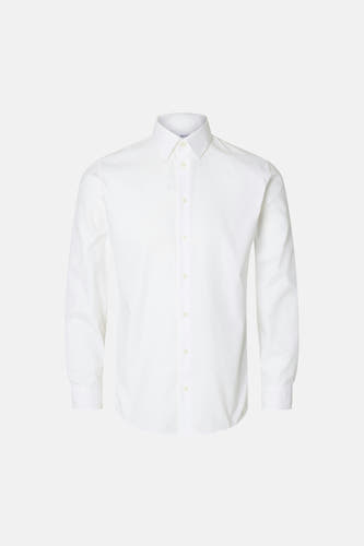 Chemise blanche à manches longues de SELECTED, unie et à boutons.