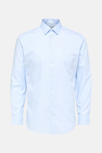 Chemise bleue à manches longues de SELECTED, lisse et à fermeture par boutons.