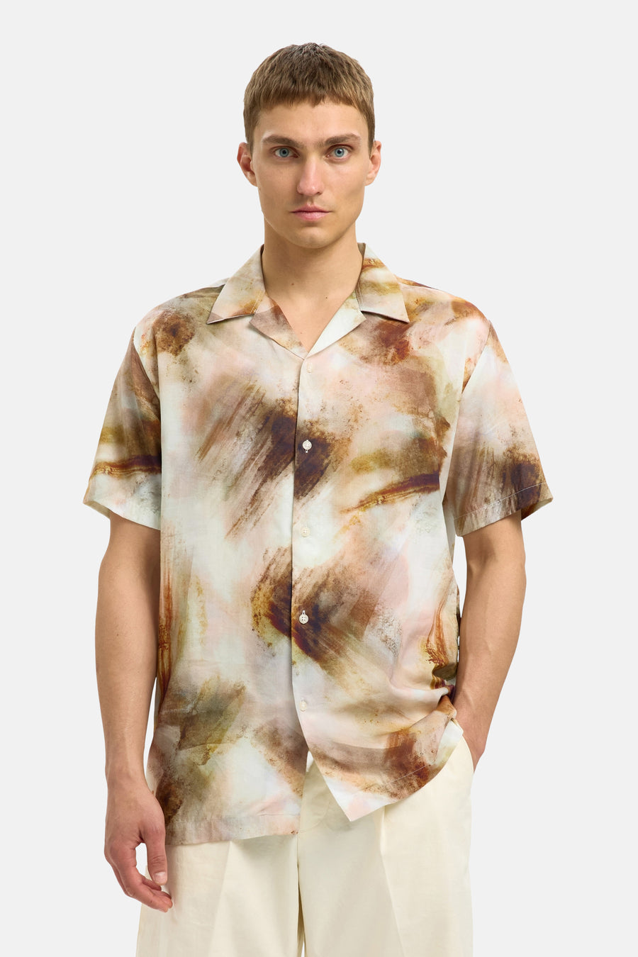 Chemise à manches courtes - brun - SELECTED