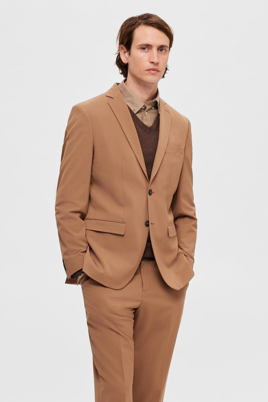 Blazer - bruin - SELECTED