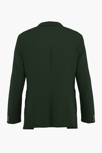 Groene blazer van SELECTED, gezien van achteren, met knoopdetail op de mouw.