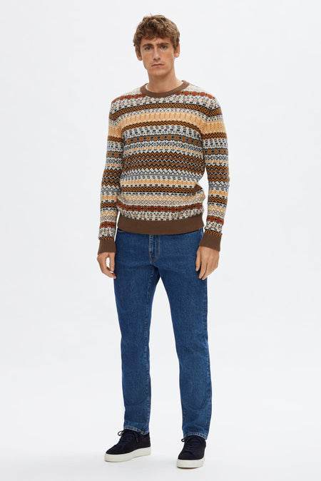 Trui met ronde hals Bruin - SELECTED