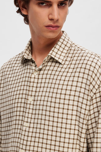 Chemise &agrave; manches longues - brun - SELECTED