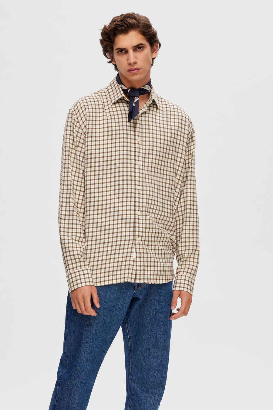 Chemise &agrave; manches longues - brun - SELECTED