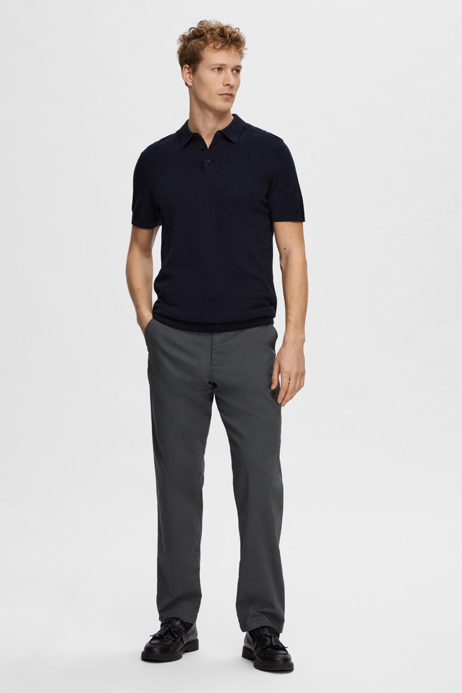 Polo met korte mouwen - blauw - SELECTED