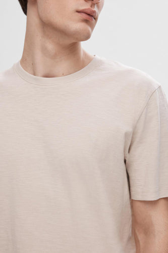 T-shirt met korte mouwen - beige - SELECTED