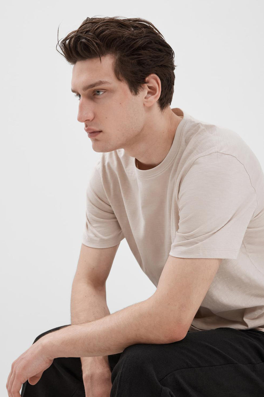 T-shirt met korte mouwen - beige - SELECTED