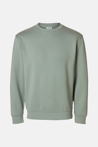 Groene sweater met ronde hals van SELECTED, met lange mouwen en geribbelde boorden.
