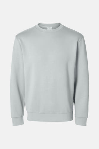 Pull gris à col rond de SELECTED / HOMME, couleur unie et manches longues.