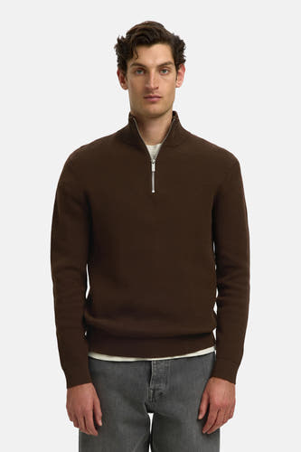 Trui met rolkraag bruin - SELECTED