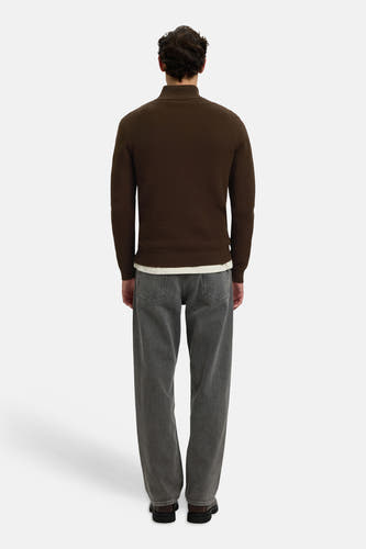 Trui met rolkraag bruin - SELECTED