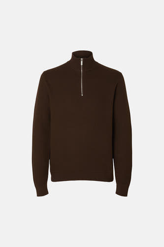 Trui met rolkraag bruin - SELECTED