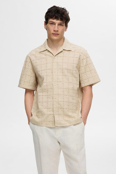 SLHRELAX-JAX SHIRT SS BRODERIE
