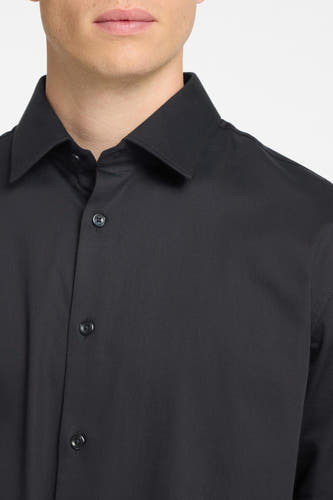 Chemise noire à manches longues de SELECTED, avec col classique et fermeture à boutons.