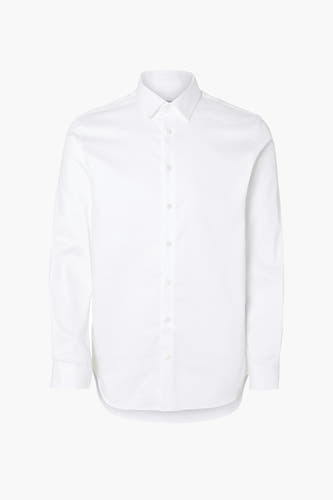 Wit overhemd met lange mouwen van SELECTED, met een klassieke kraag en knoopsluiting.