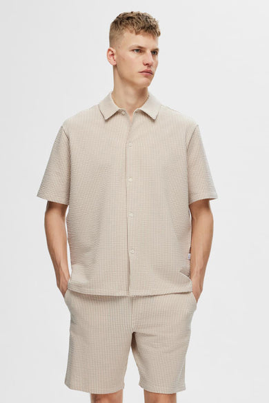 SLHRELAXBEN SEERSUCKER SS JERSEY SHIRT