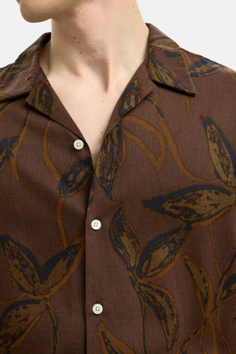Chemise à manches courtes - brun - SELECTED
