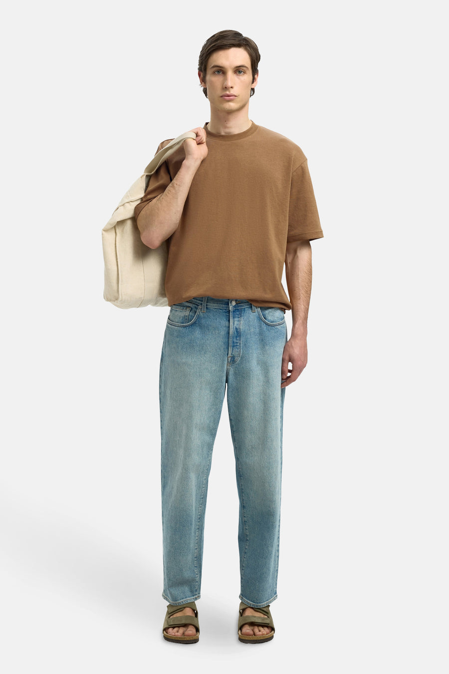 T-shirt à manches courtes - Brun - SELECTED