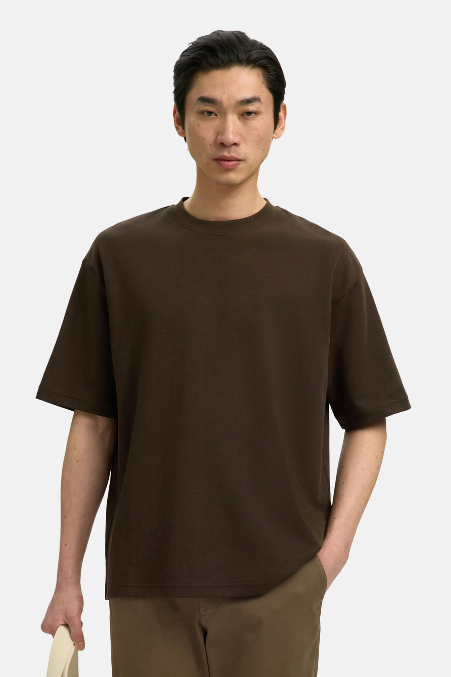 T-shirt (korte mouwen) bruin - SELECTED