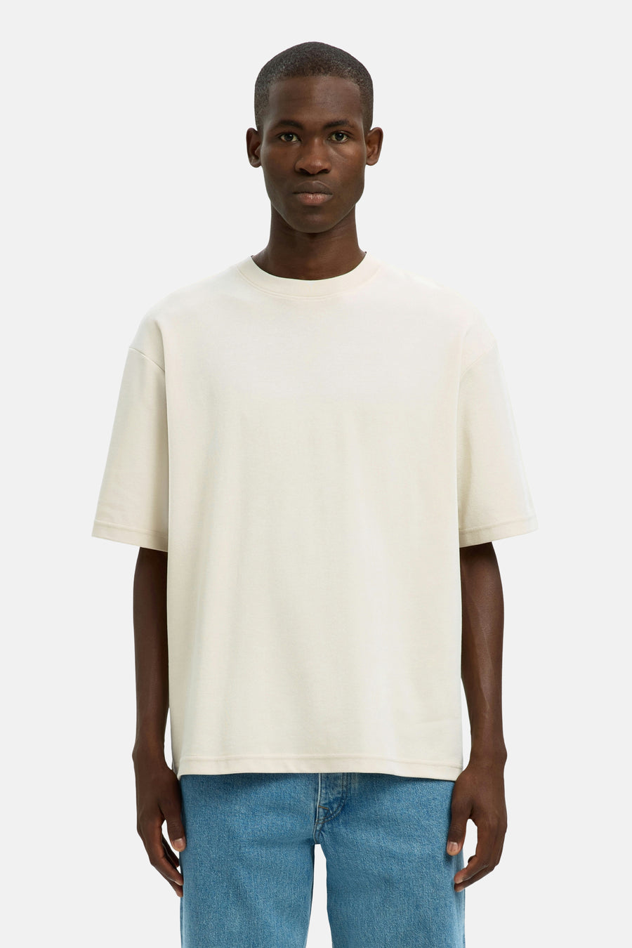 T-shirt (korte mouwen) ecru - SELECTED