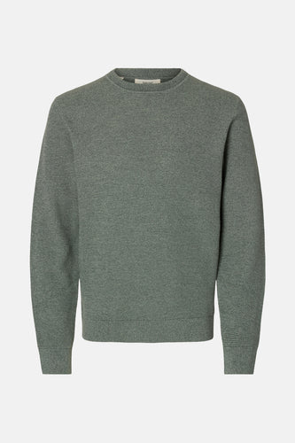 Pull met ronde hals - groen - SELECTED