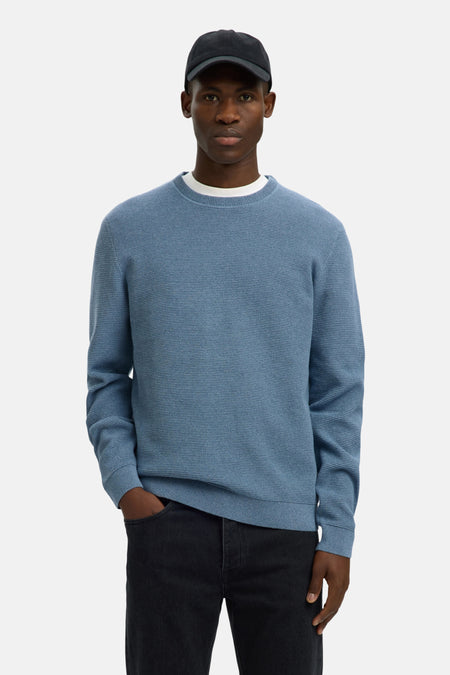 Pull met ronde hals - blauw