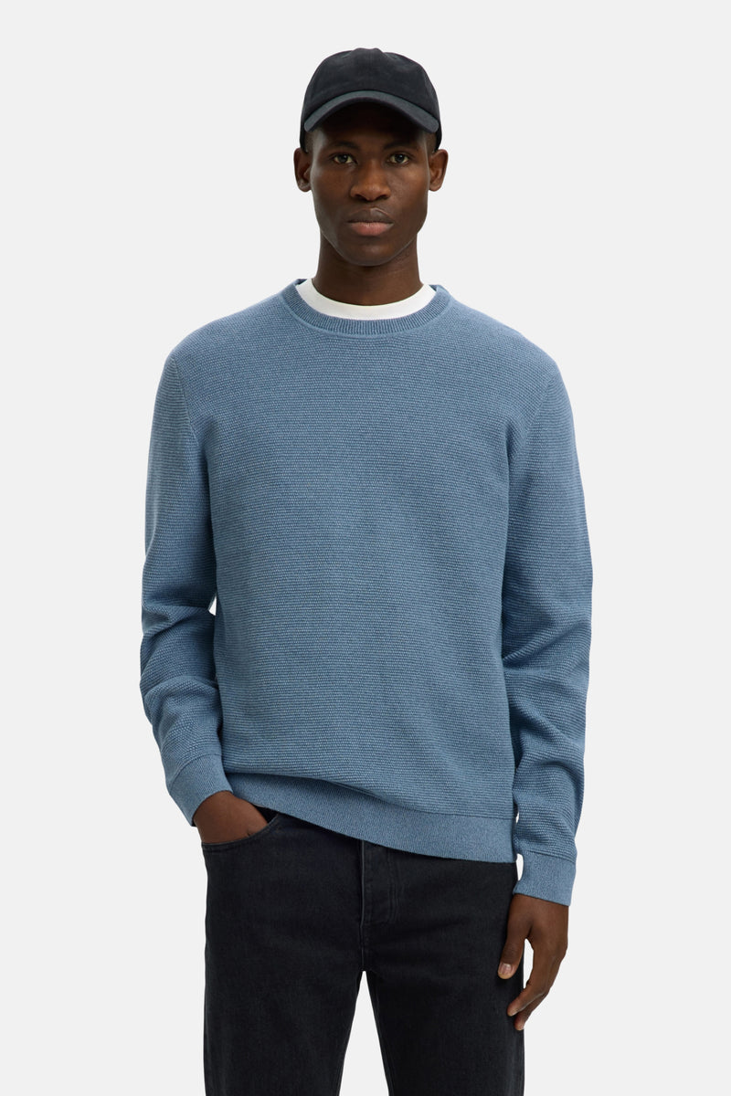 Pull met ronde hals - blauw