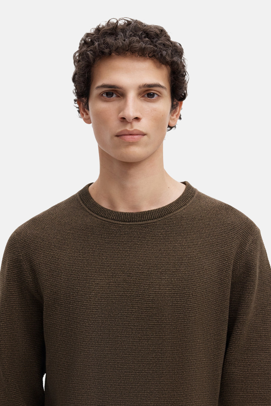 Trui met ronde hals bruin - SELECTED