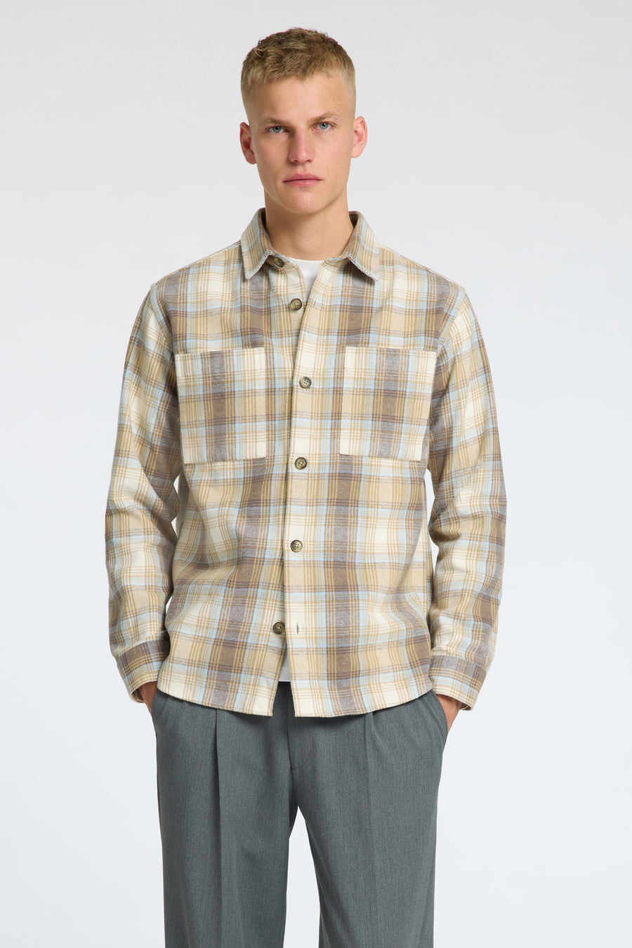 Chemise à manches longues - beige - SELECTED