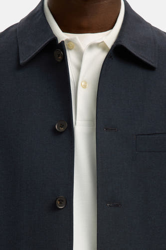 Blauw overhemd met lange mouwen van SELECTED, met knoopsluiting en opgestikte zak.