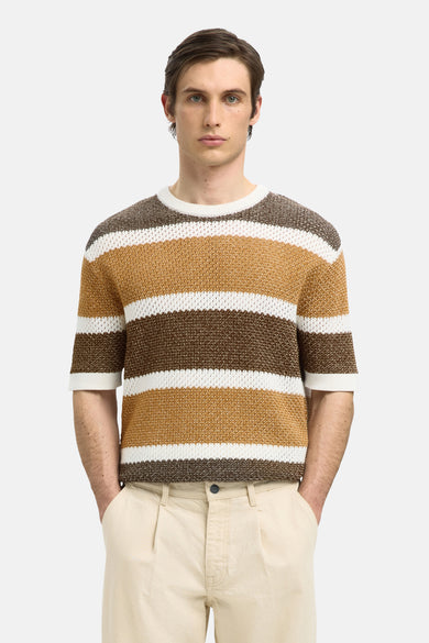 SLHGINGER SS KNIT RELAXED STRIPE TEE