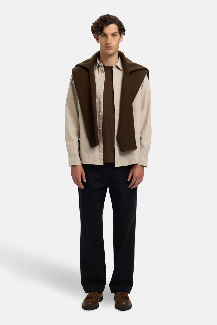 Chemise à manches longues - beige - SELECTED