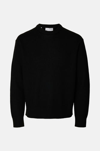 Pull met ronde hals - zwart - SELECTED