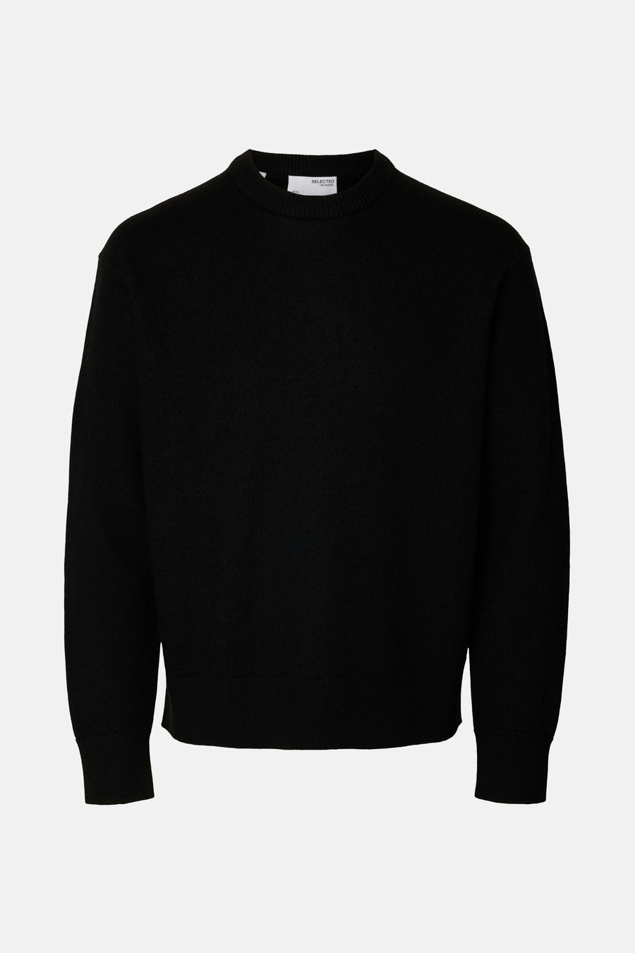 Pull met ronde hals - zwart - SELECTED